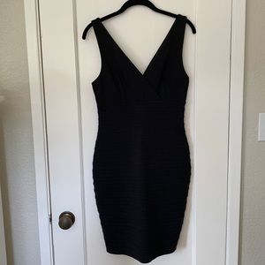 Black V neck dress